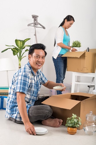 Couple moving